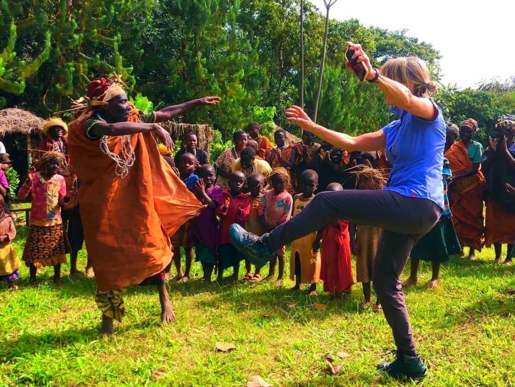 Members of the Batwa community in the forest, Uganda